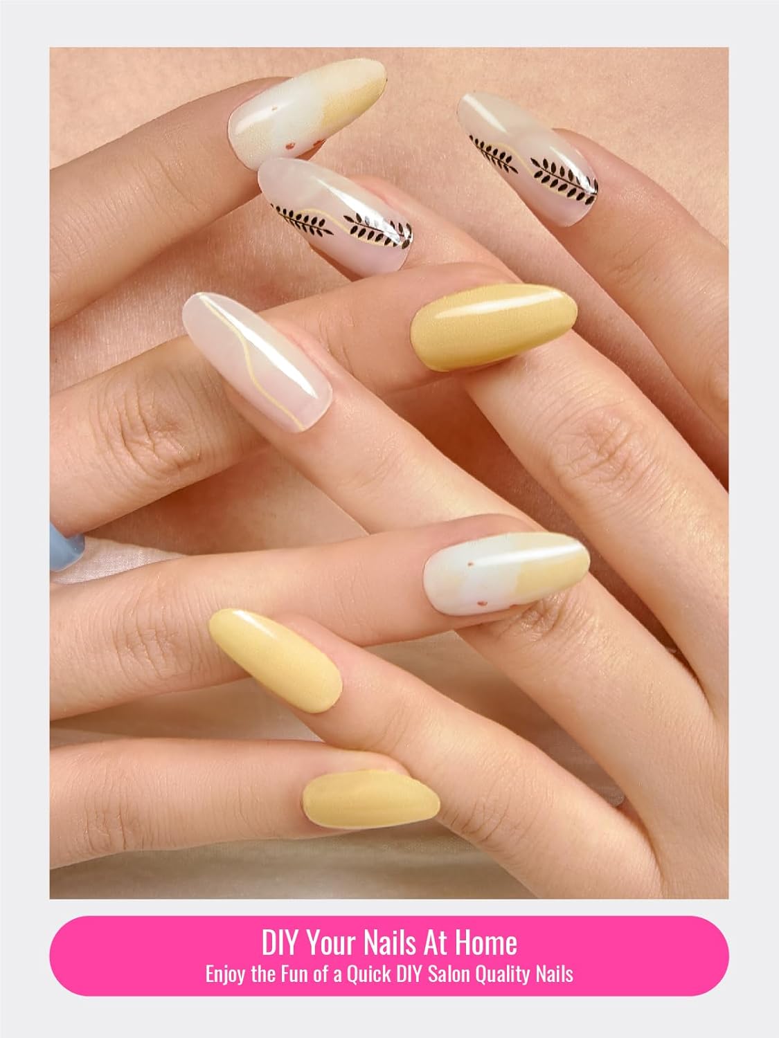 Semi Cured Gel Nail Strips, 30 pcs Stikers, Wraps, Salon-Quality, 2 Weeks Long Lasting Ice Age