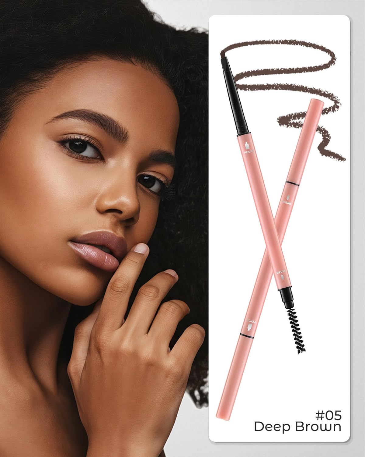 6Pcs Microblading Eyebrow Pencils Deep Brown Waterproof Eye Brow Pencil w/Eye Brow Razor & Scissors Kit 0.5mm Ultra-Fine Tip Creates Hair-Like Strokes for Women Effortless Natural Brows