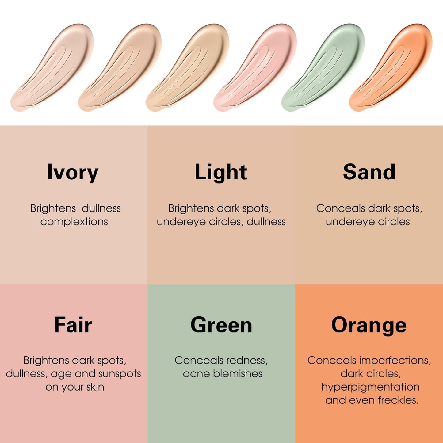 UCANBE Liquid Concealer Stick, Conceals, Covers, Highlights, Medium to Full Coverage Hydrating Color Corrector Face Makeup for Under Eye Dark Circles, Redness, Dullness, Fine Lines - Green