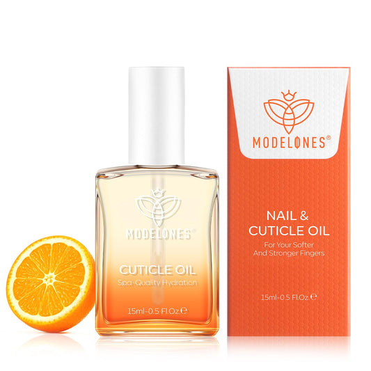modelones Cuticle Oil for Nails Orange Nail Oil for Growth and Strength Nail Growth Oil Cuticle Care Quick Dry Nail Care Moisturize and Strengthen Damaged Nails 15ml 0.5Fl Oz | alldaygood beauty