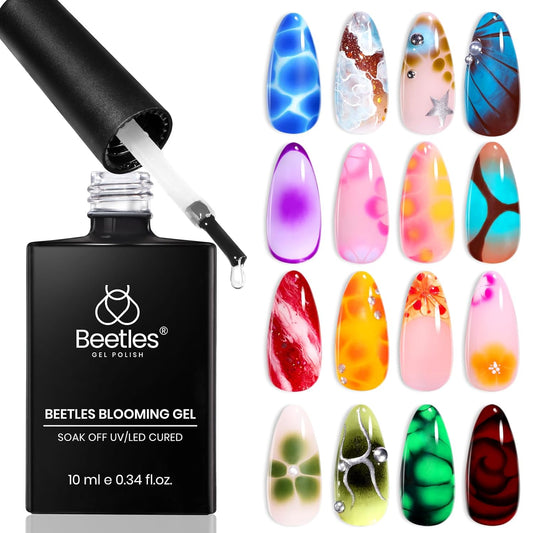 Beetles Blooming Gel, Blooming Gel Nail Polish Clear Uv Led Blossom for Spreading Effect Marble Natural Stone Watercolor Floral Print Fall Nails Soak off Diy Nail Art Design Manicure Gift for Women | alldaygood beauty