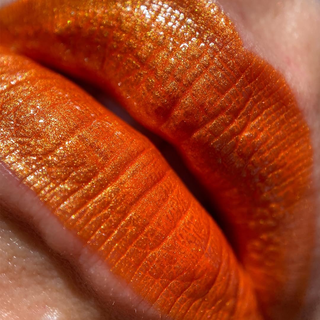 UNICORN SNOT Liquid Metal Lip Paint | Intense Pigment, Non-drying, Metallic Lip Color for Halloween Costume & Anime Cosplay | Gluten Free, Vegan & Cruelty-free Lip Makeup - BLAZE (Orange)