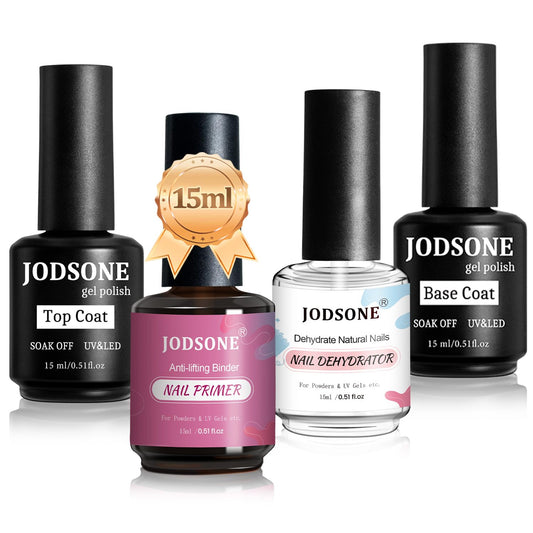 JODSONE 4 Bottles of 15 Capacities of Nail Dehydrator Nail Primer Base Top Coat Long Lasting and Easy to Apply Large Bottle | alldaygood beauty