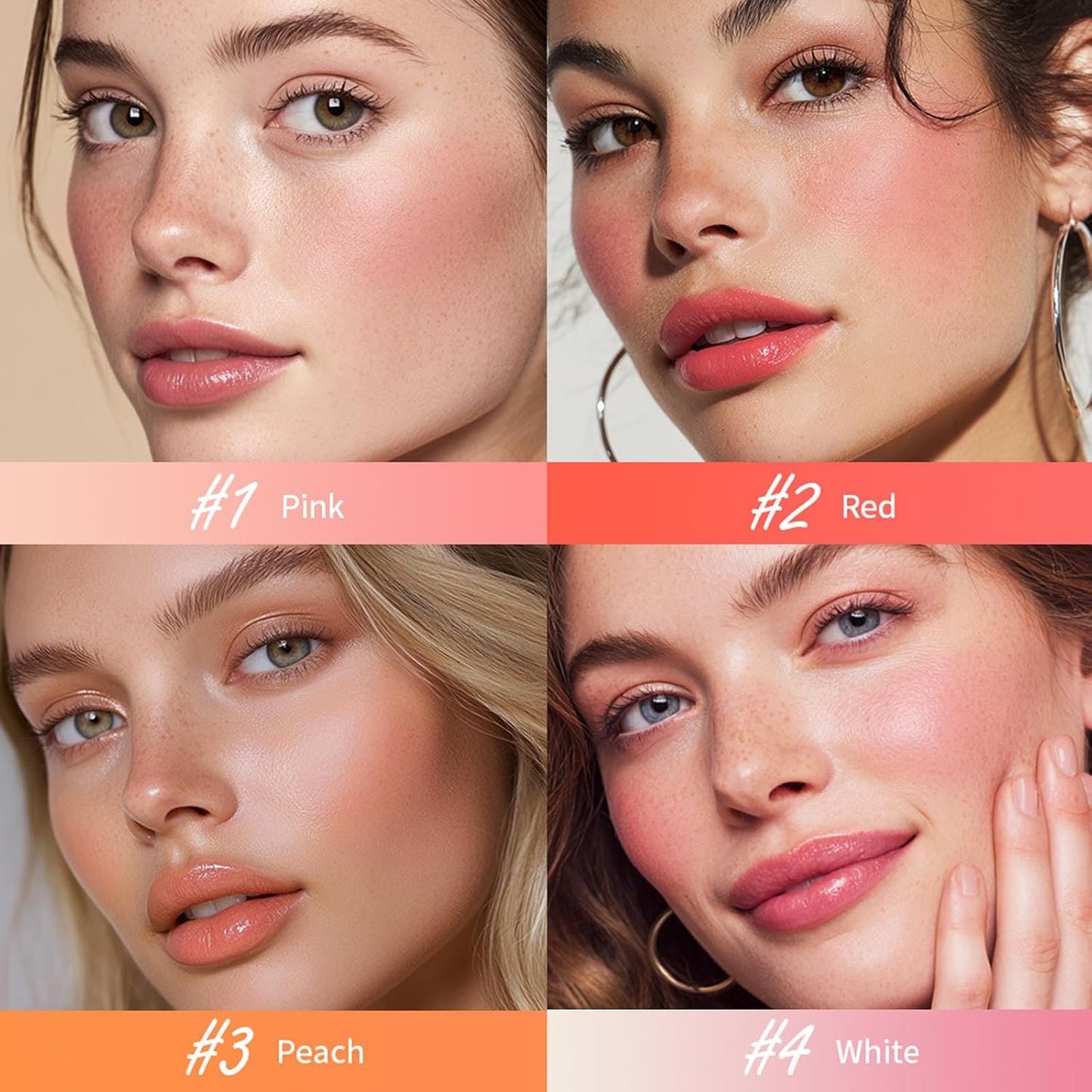 4Colors Lip and Cheek Tint Stain,PH-Activated Color Changing Lipstick,Long Lasting Hydrating Tinted Lip Balm Sheer Lightweight Formula Pink Red Lip Makeup Lipstick Makeup for Women