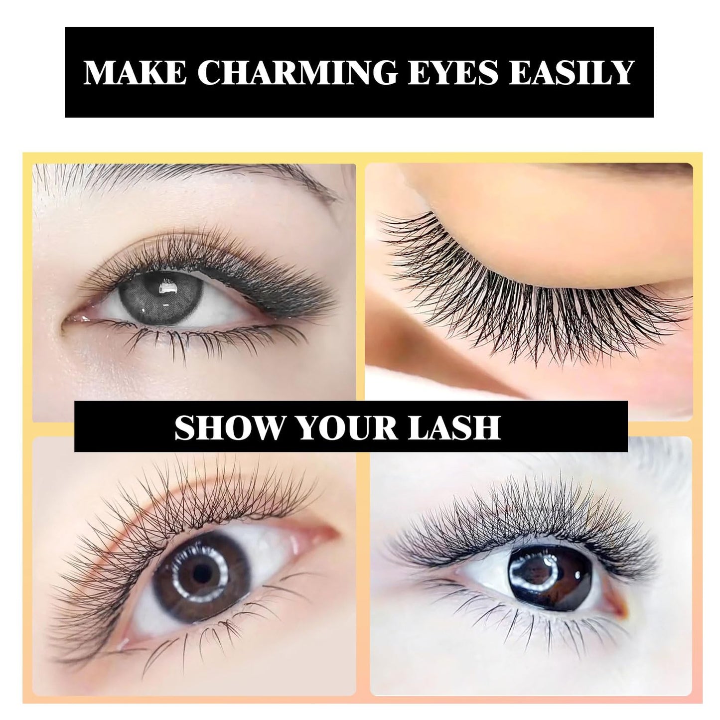 Lash Extensions 6D Eyelash Extensions W Lashes 0.07mm Thickness C Curl Lashes 8mm Soft Lash Trays Pestañas Pelo a Pelo Natural Matte Black False Eyelashes Individual Lashes(W-6D-0.07-C,8mm)