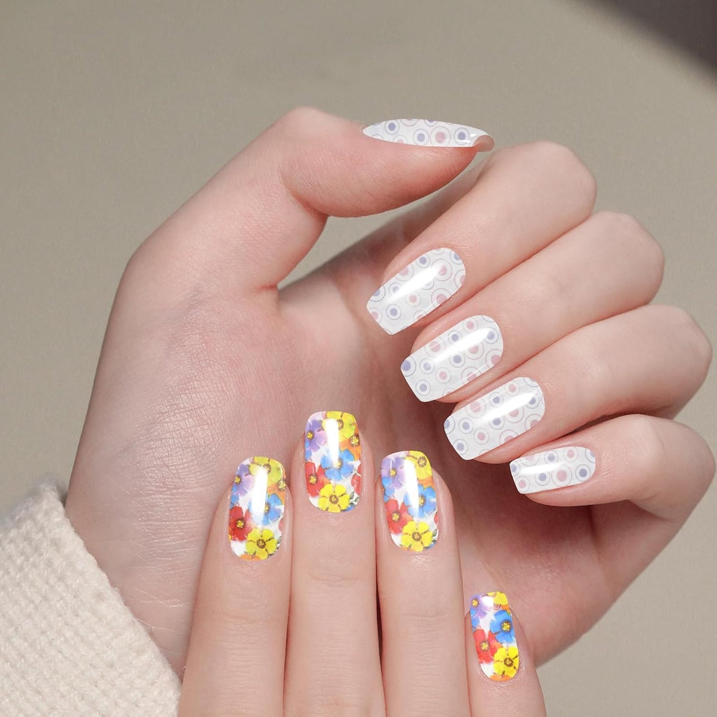 WOKOTO 300 Sheets Nail Foils Transfer Kit, Holographic Flower Marble Foil Sheets for Nail Art Transfer Paper, 1 Set for All Various Designs Nail Foil Transfer for Women Girls Nails