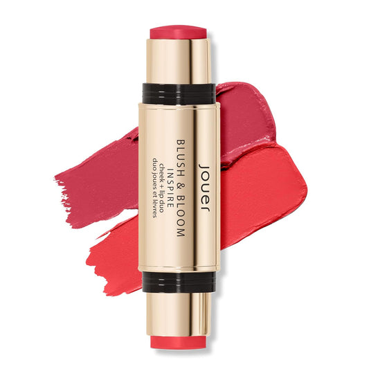Jouer Blush & Bloom Cheek + Lip Duo - Hydrating Cream Blush Stick for Lip and Cheek Tint - Moisturizing Rose Hip and Squalane Oil Formula, Inspire | alldaygood beauty