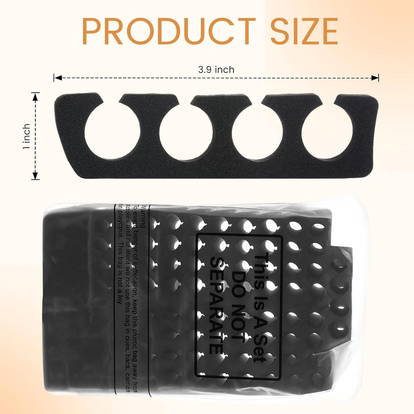 300 Pcs Toe Separators for Nail Polish Bulk Toe Separator Pedicure Correct Foot for Men Women Nail Polish Comfy Soft Pedicure Supplies (Black)