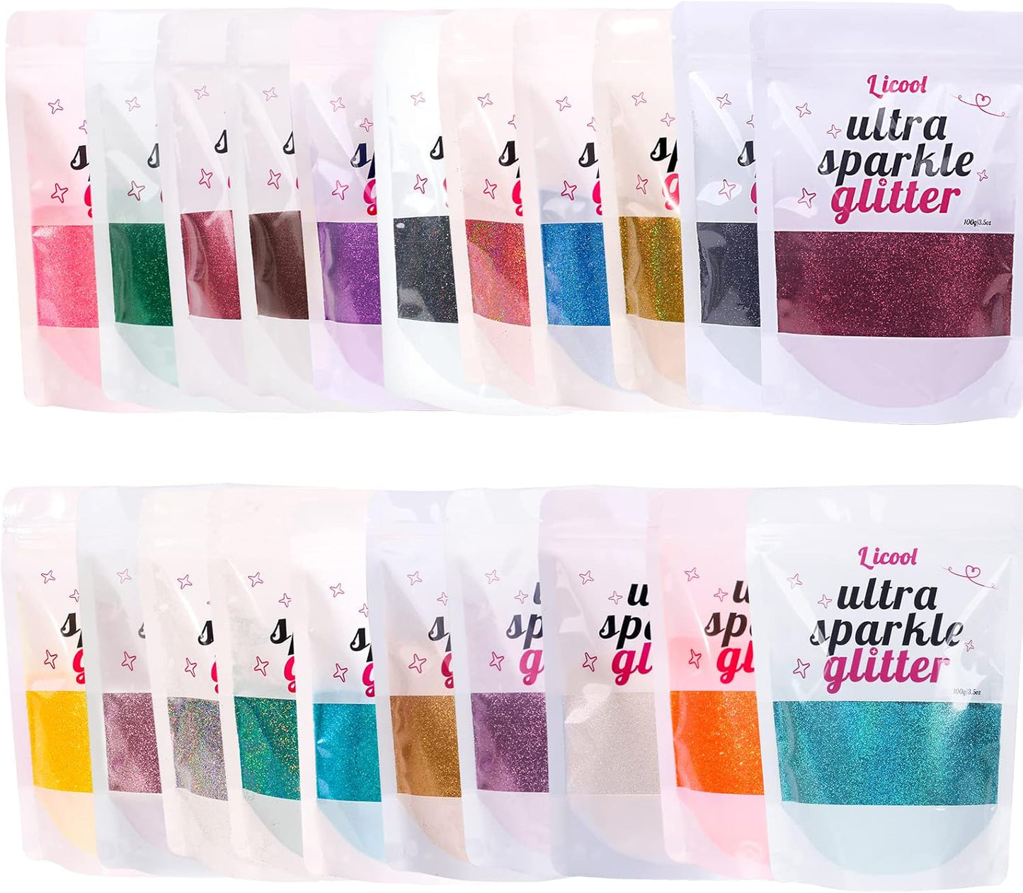 100g/3.5oz Pack Iridescent Rainbow Fine Glitter for DIY Craft, Extra Fine Glitter for Epoxy Resin, Glitter for Tumblers Making, Festival Decoration Makeup Body Eye Nail Art (Iridescent Love Pink)