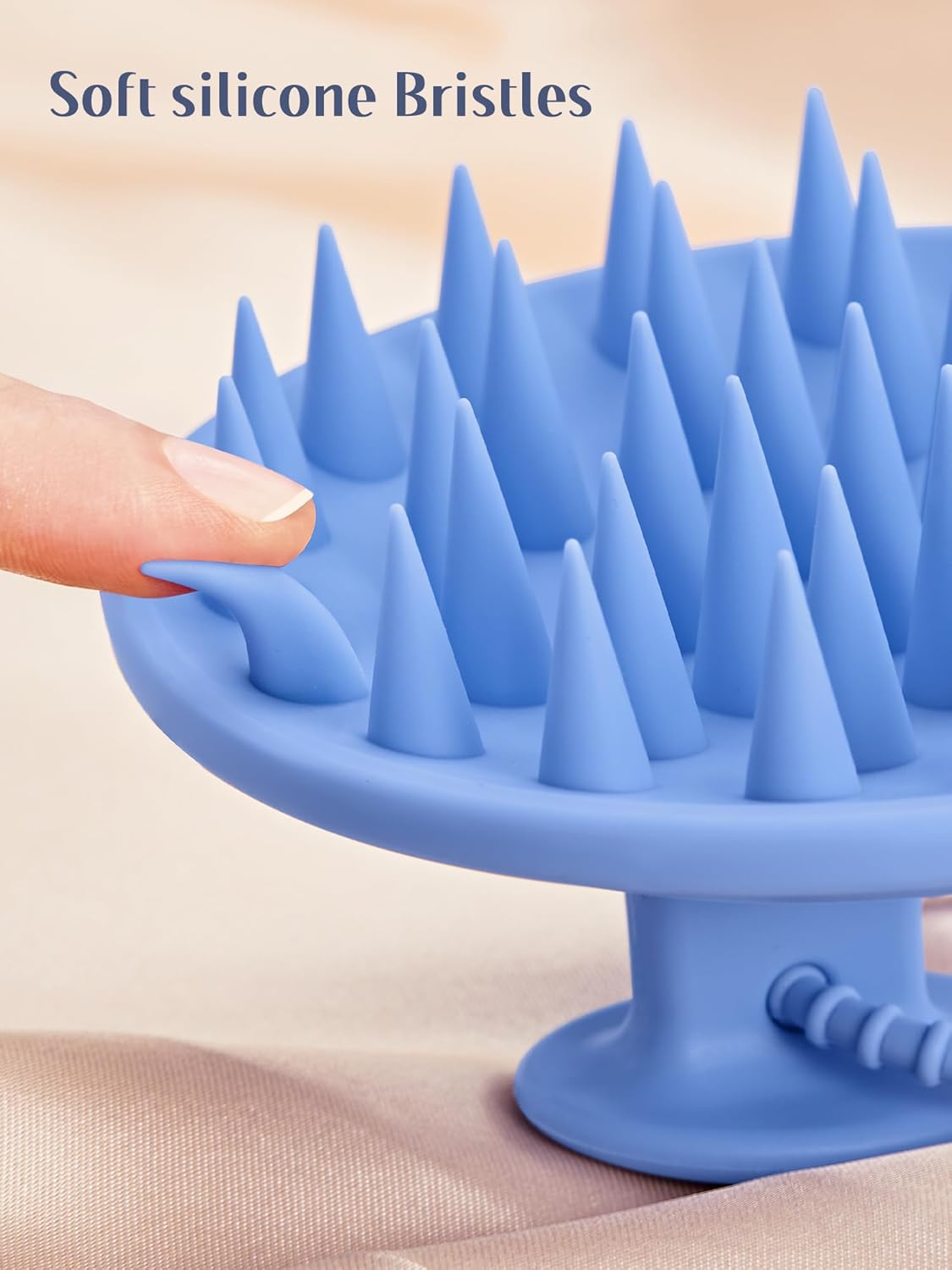 HEETA Scalp Massager Shampoo Brush with Silicone Bristles for Dandruff Removal Scalp Care & Hair Growth, Scalp Scrubber for All Hair Types, Head Massager Stress Relax, Upgraded Large Design,Blue