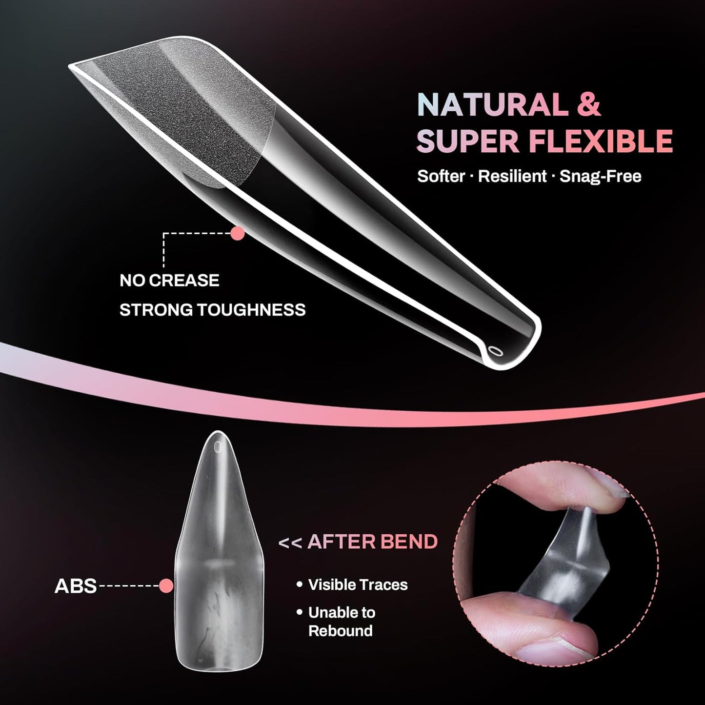 Ranrose 240pcs Nails Tips Coffin: XXL Super Long Half Matte False Nails 12 Sizes C Cruve Acrylic Nails, Coffin Press on Nails Extension For Nail Salons DIY