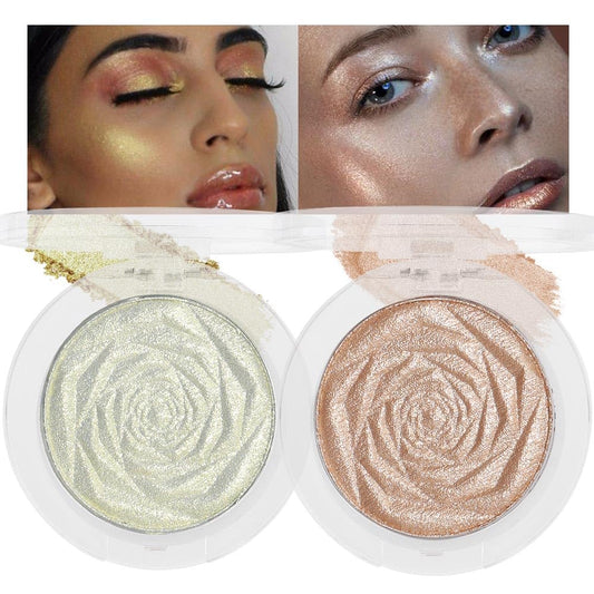 evpct Blonde Gold & Champagne Gold Face Highlighter Makeup Shimmer Glitter Diamond Sparkly Highlighters Makeup Palette Powder for Face Body Cheek iluminadores iluminador de jos maquillaje luminizers | alldaygood beauty