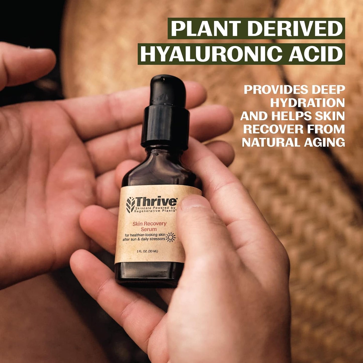 Thrive Natural Care Natural Bakuchiol Serum for Face - Healthier Retinol Alternative includes Hyaluronic Acid - Collagen Boosting Face Serum for Brighter, Firmer Skin - Vegan, Made in USA