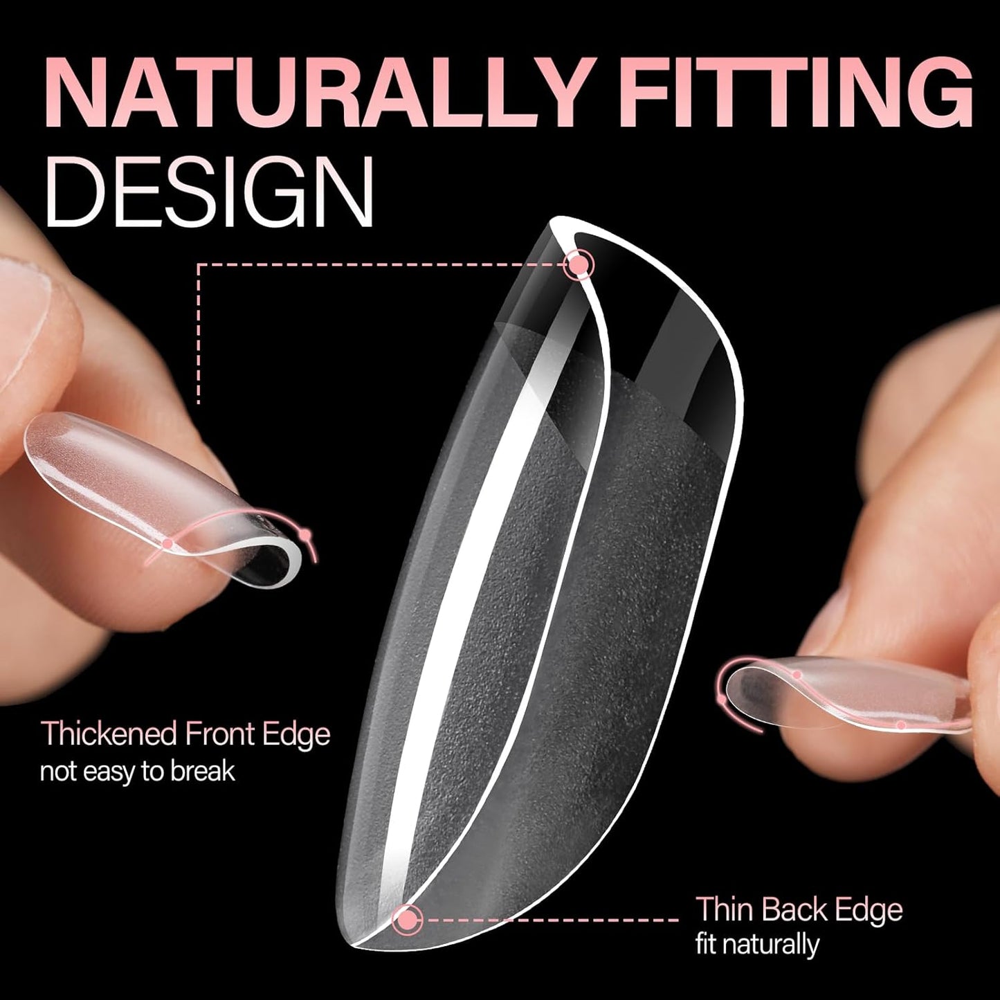 AILLSA Extra Short Square Nail Tips Full Cover Half Matte Nail Tips Clear Gelly Pre-Shaped Nails Tip Press On False Tip Extension for Home DIY Manicure Salon 216PCS 12 Sizes