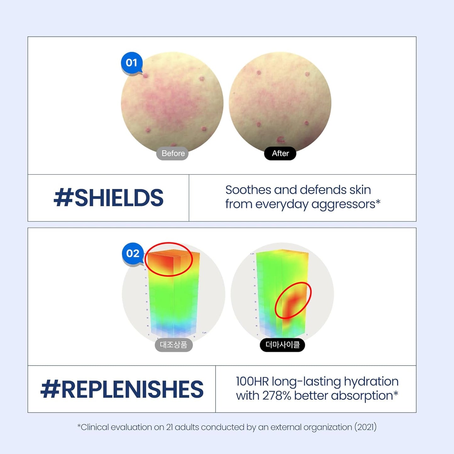 Dermacycle Program All-day & Night 2-Pack Cream for Face, 31 All-Day Shield Cream & 102 Night Renewal Cream, Centella Asiatica and Niacinamide, Korean Skincare (New Package)