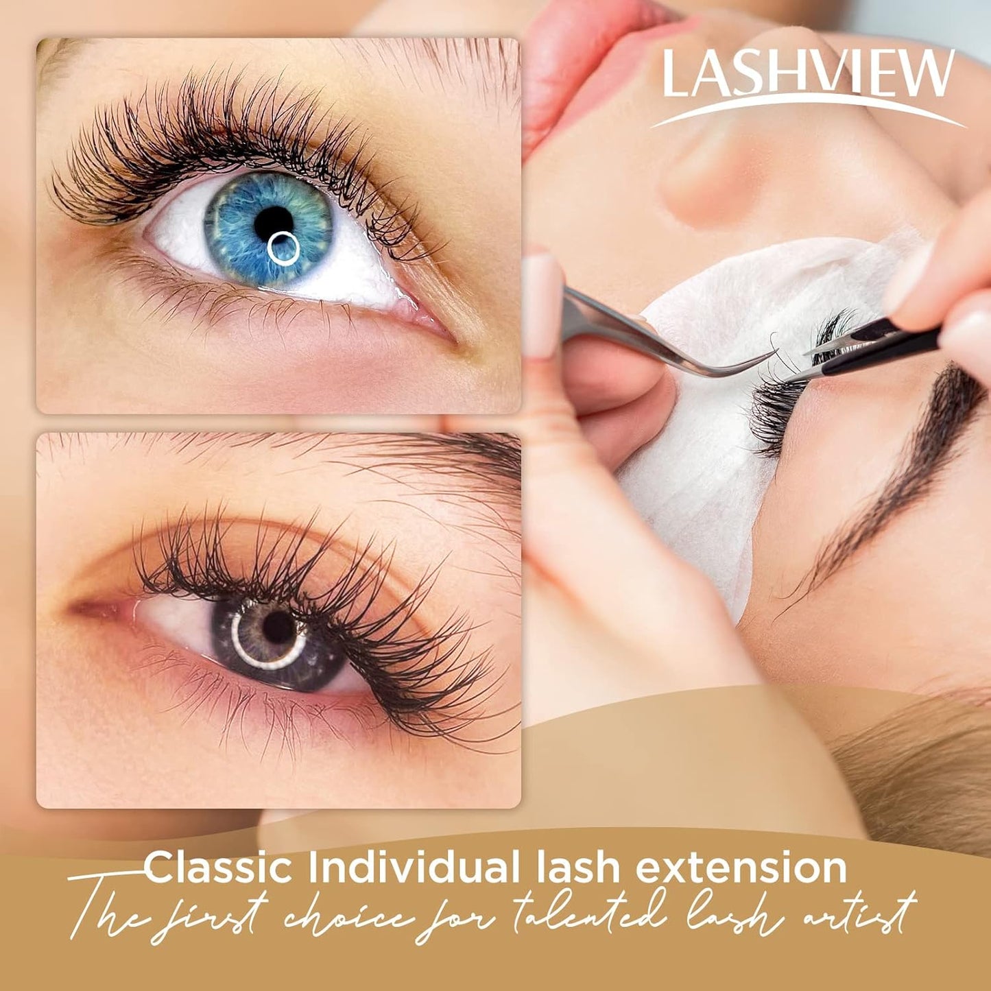 LASHVIEW Eyelash Extensions,Individual Lashes, Premium Single &Classic Lashes,0.18 Thickness CC Curl 8-15mm Mixed Tray,Natural Semi Permanent Eyelashes,Soft Application-Friendly,Mink Lashes