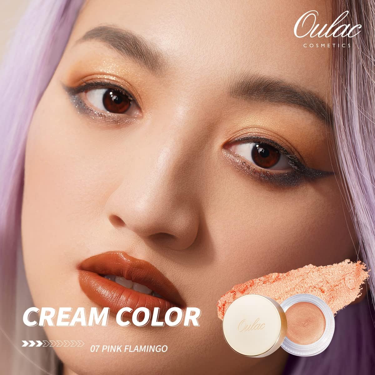 Oulac Cream Eyeshadow also for Highlighter Large Capacity Highly Pigmented Eye Shadow Waterproof &Long Lasting with Moisturizing Formula 07