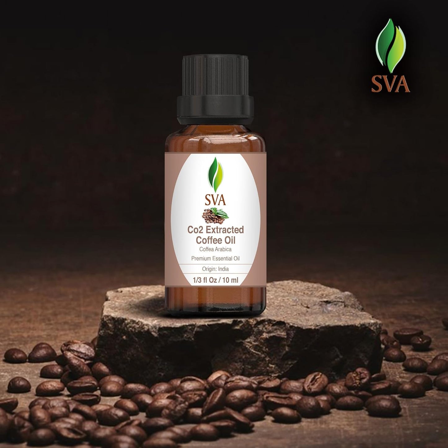 SVA Coffee Essential Oil – 1/3 Fl Oz – 100% Natural Coffee Oil - for Diffuser, Hair Care, Face, Skin Care, Aromatherapy, Scalp and Body Massage, Soap and Candle Making