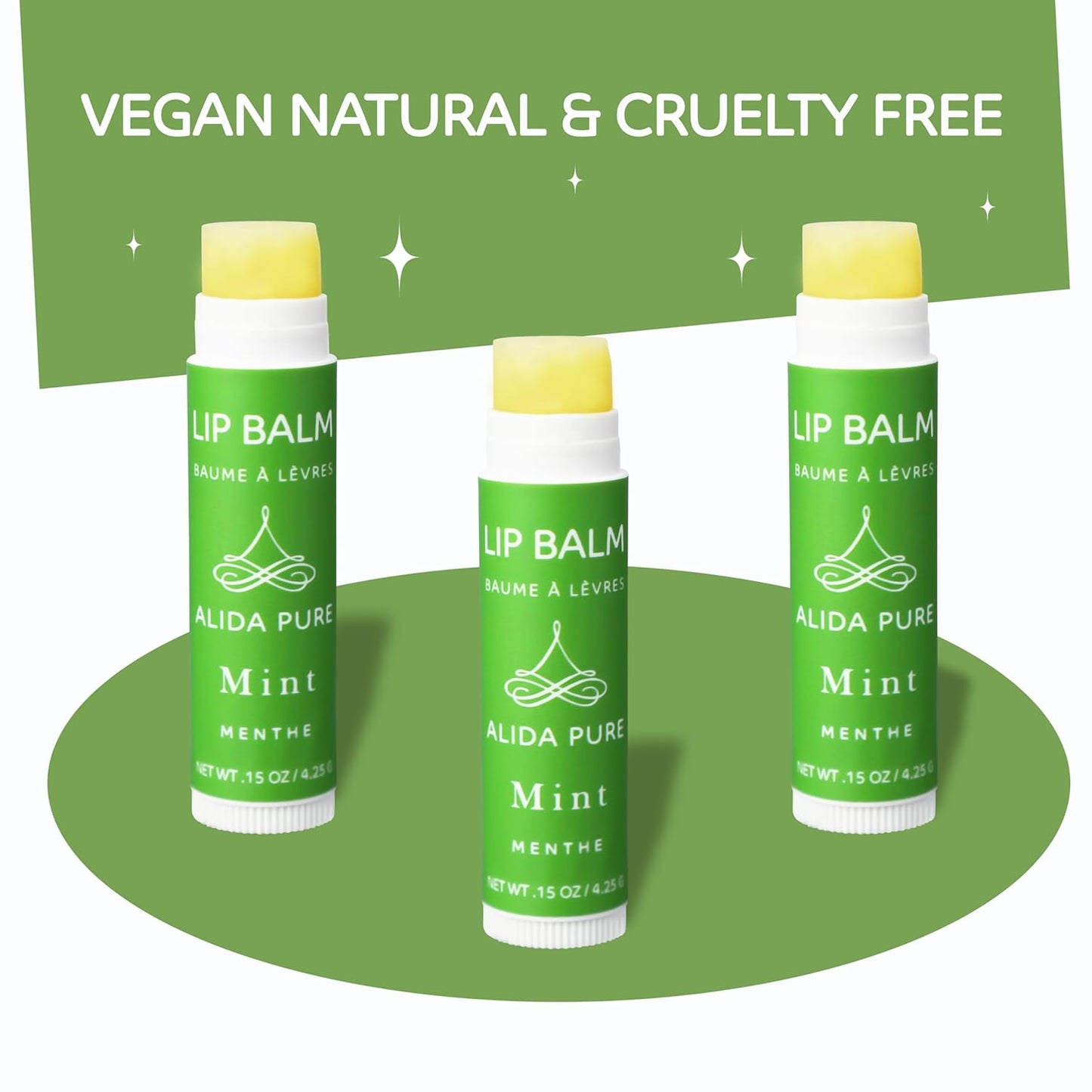 Mint Lip Balm Collection, Vegan Set, Beeswax Free, with Organic Jojoba and Avocado Oil, Vitamin E, Natural Moisturizer for Dry, Chapped Lips, 3 Tube Set