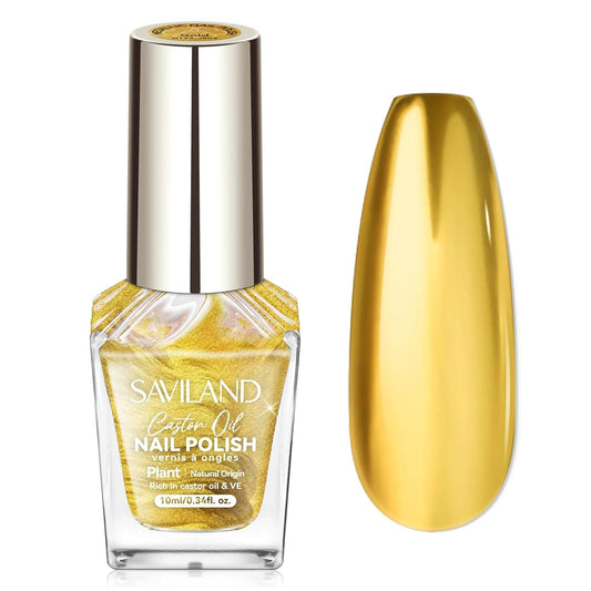 SAVILAND Gold Metallic Nail Polish: Chrome Nail Polish Air Quick Dry Nail Art Polish Bright and Shiny Fingernail Toenail Polish Bulk Nail Lacquer for Beginner DIY Manicure Art at Home Salon Women | alldaygood beauty