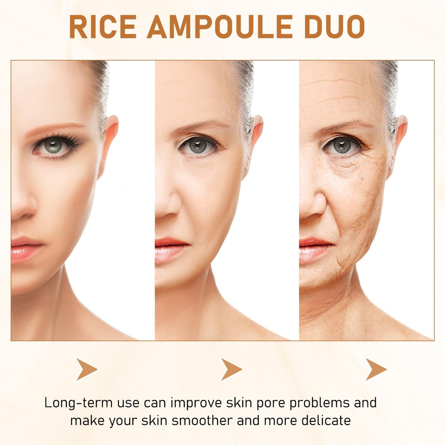 Rice Exfoliant Ampoule Duo, Black and White Face Peeling Solution, Moisturizing Pore Minimizer, 2-Pack, 100ml