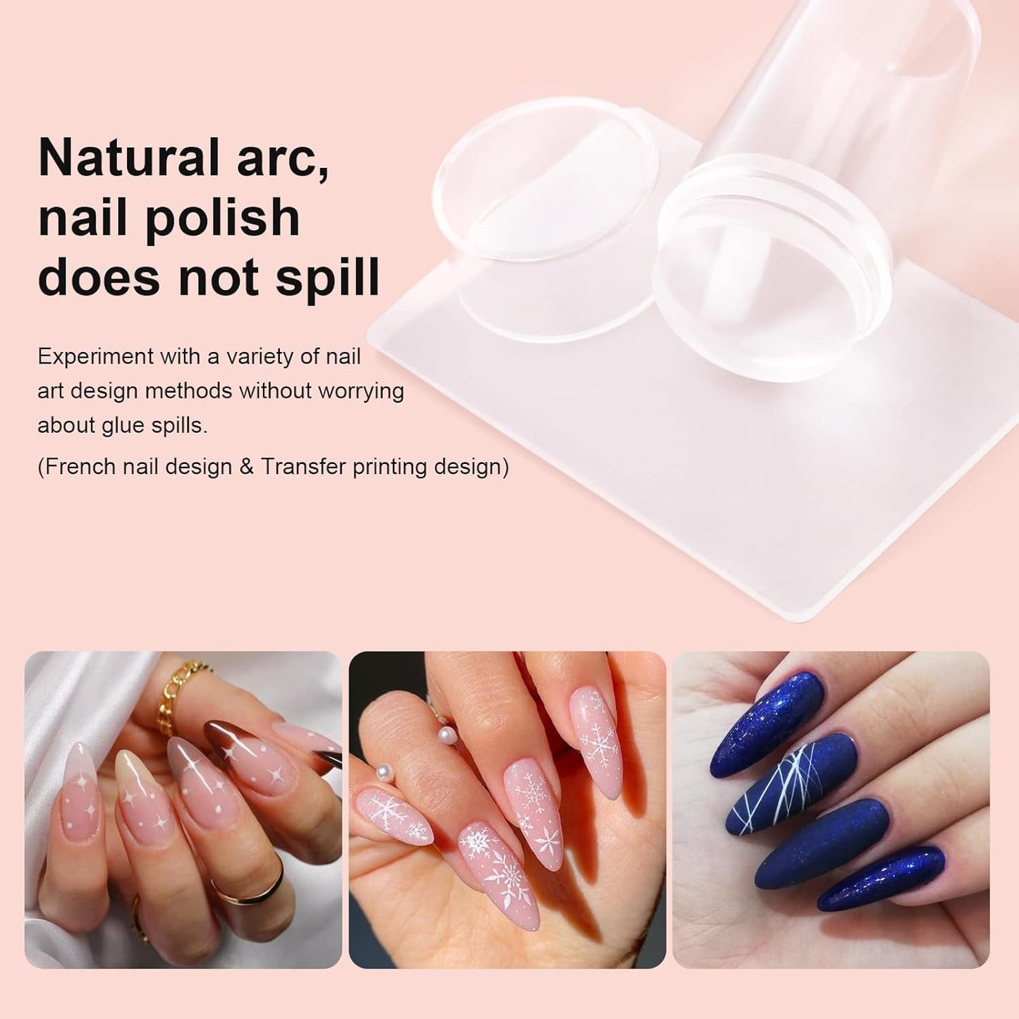 14PCS Nail Art Stamper Clear Silicone Nails Stamping Jelly with Scraper Transparent Visible Body DIY Manicure Nail Art Tool P