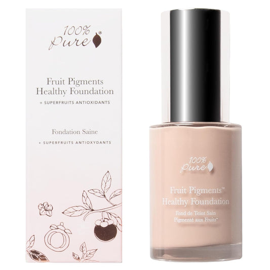 100% PURE Fruit Pigmented Healthy Foundation, Alpine Rose, Liquid Foundation Makeup, Anti-aging, Full Coverage, Matte Finish - 1 Fl Oz | alldaygood beauty