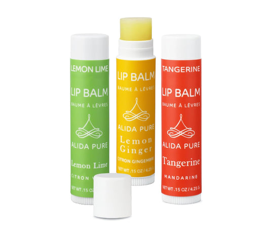 Citrus Lip Balm Collection, Vegan Set, Bees Wax Free, Coconut Oil Free, with Organic Jojoba and Avocado Oil, Vitamin E, Natural Moisturizer For Dry Cracked Lips, 3 Tube Set