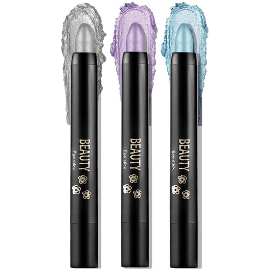 Boobeen 3PCS Cream Eyeshadow Pencil Crayon Waterproof Brightener Stick Shimmer Pen Create Glitter Eye Makeup, Easy to Use | alldaygood beauty