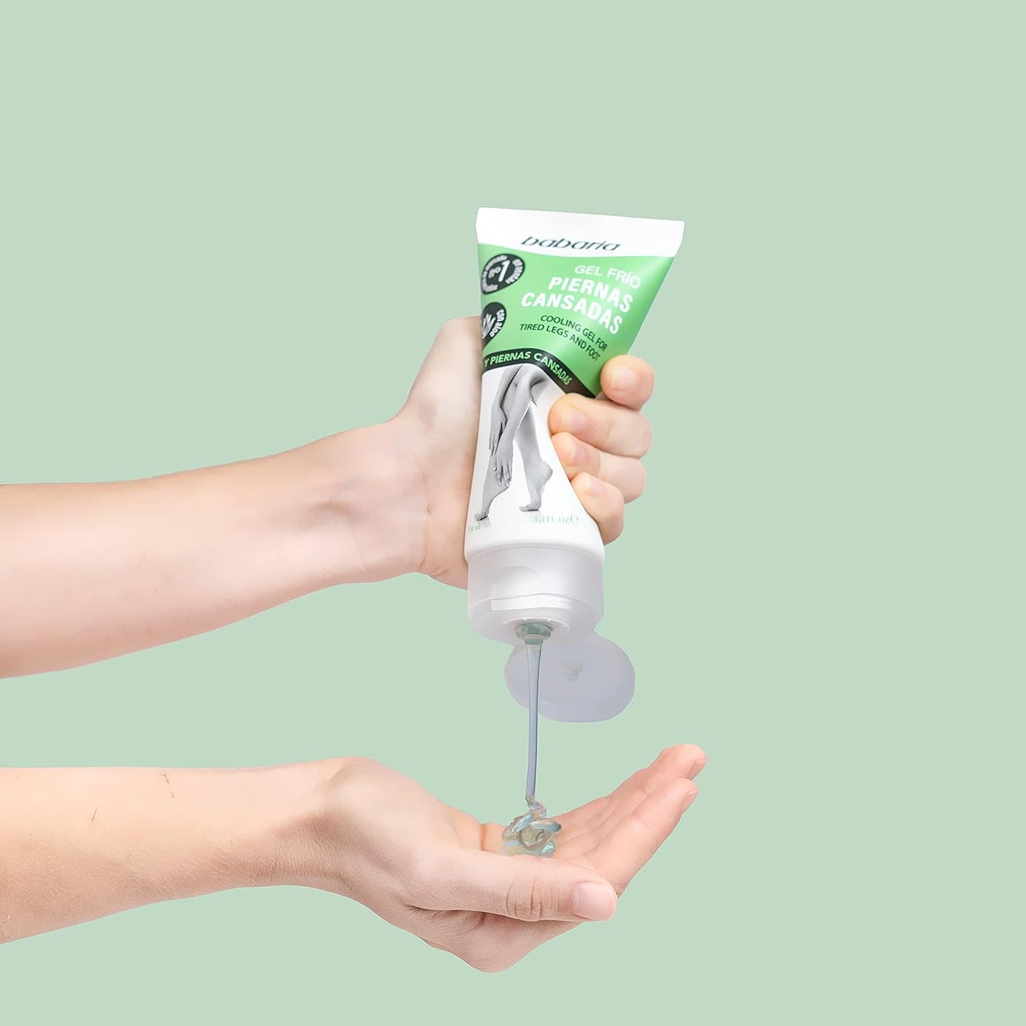 Babaria Cooling Gel for Legs and Feet - Calming and Softening Effect - Provides Regenerating and Soothing Properties - Infused with Castor Oil and Aloe Vera - Suitable for All Skin Types - 5.1 oz