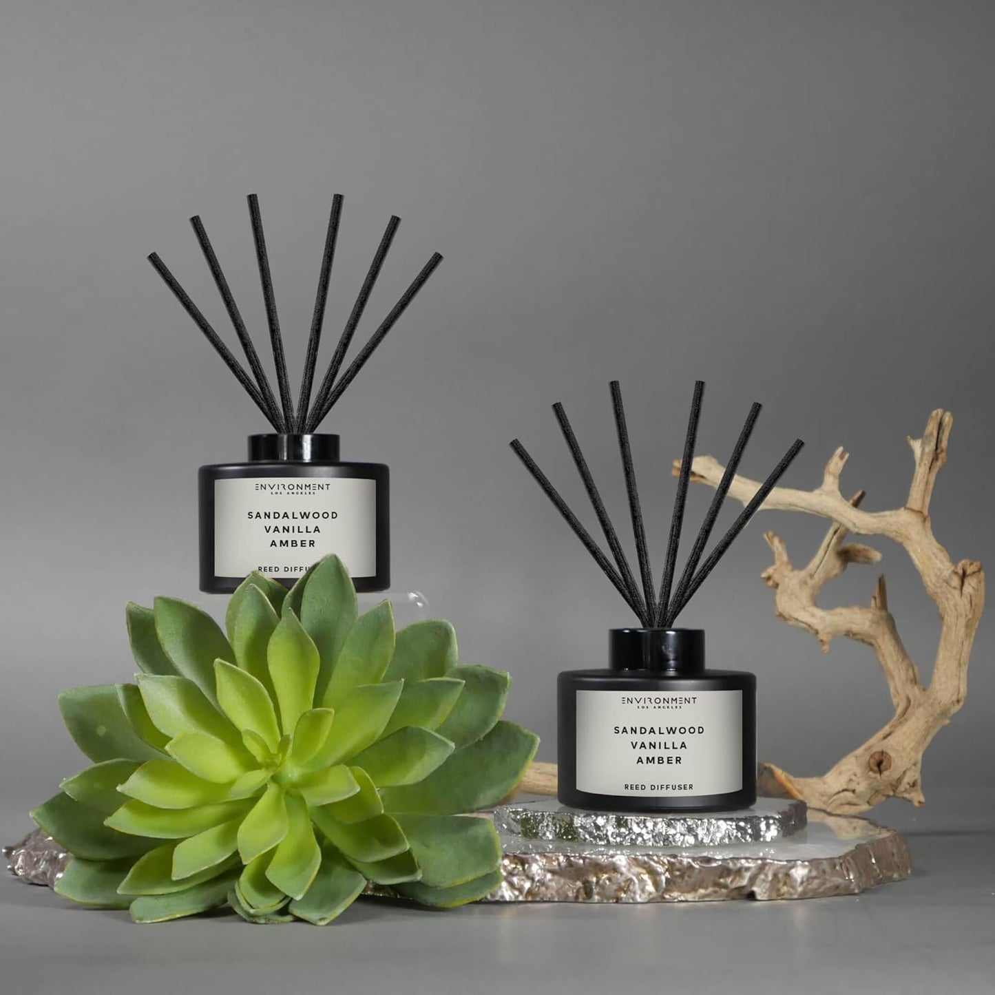 Environment Inspired by 5-Star Hotels HCS Reed Diffuser, 200ml Luxury Scented Aromatherapy (Sandalwood | Vanilla | Amber) Reed Diffusers for Home, Diffusing Oil Fragrance, Home Fragrance Products