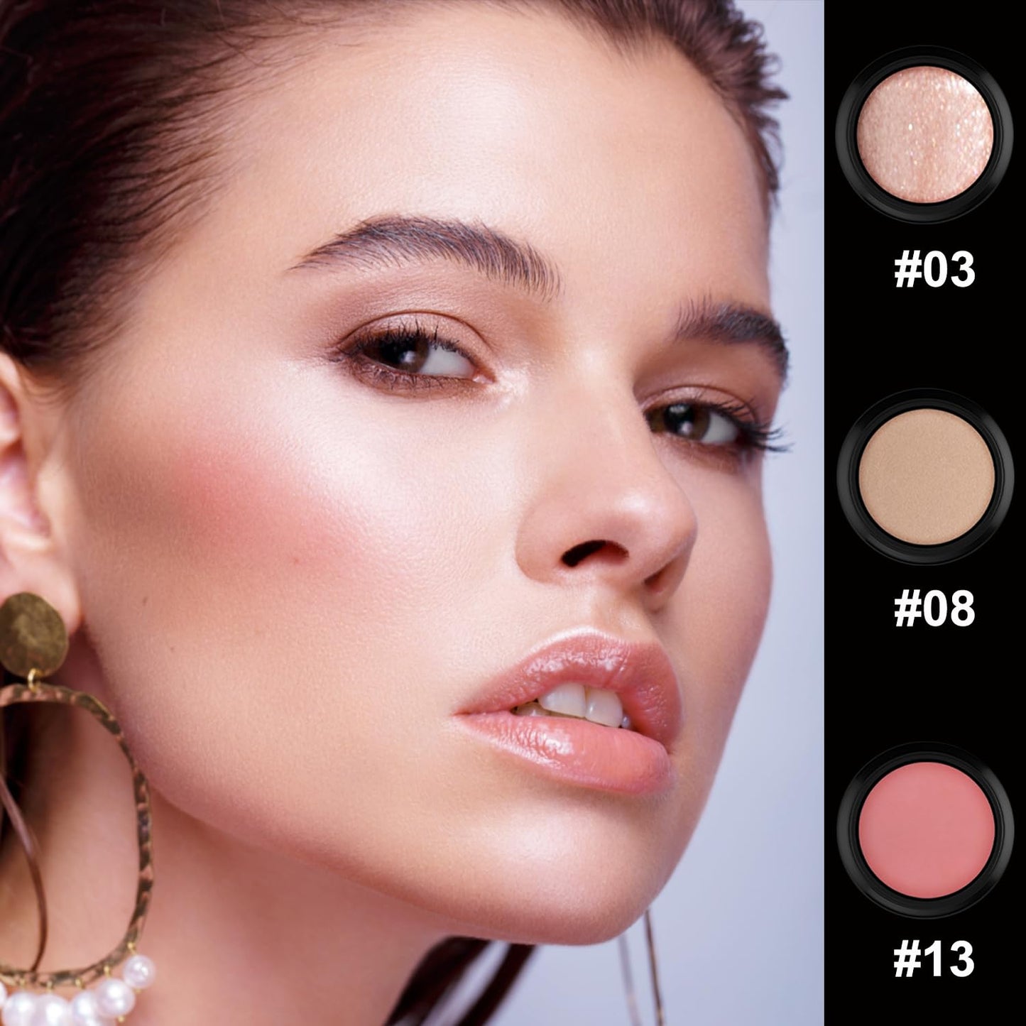 3 Pcs Cream Contour Stick Makeup Kit, Shades with Highlighter, Blush and Bronzer Contour Stick for Sculpt the Cheeks, Waterproof, Matte & Dewy Finish (Universal,#03+#08+#13)