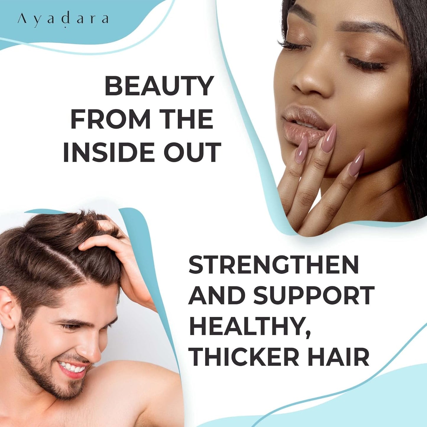 Hair Skin and Nails Vitamins 60 Capsules, Premium Biotin Hair Growth Vitamins, Skin, Nail - Hair Growth Supplement, Natural Hair, Skin, Nails Vitamins for Women & Men - Non-GMO, Gluten Free