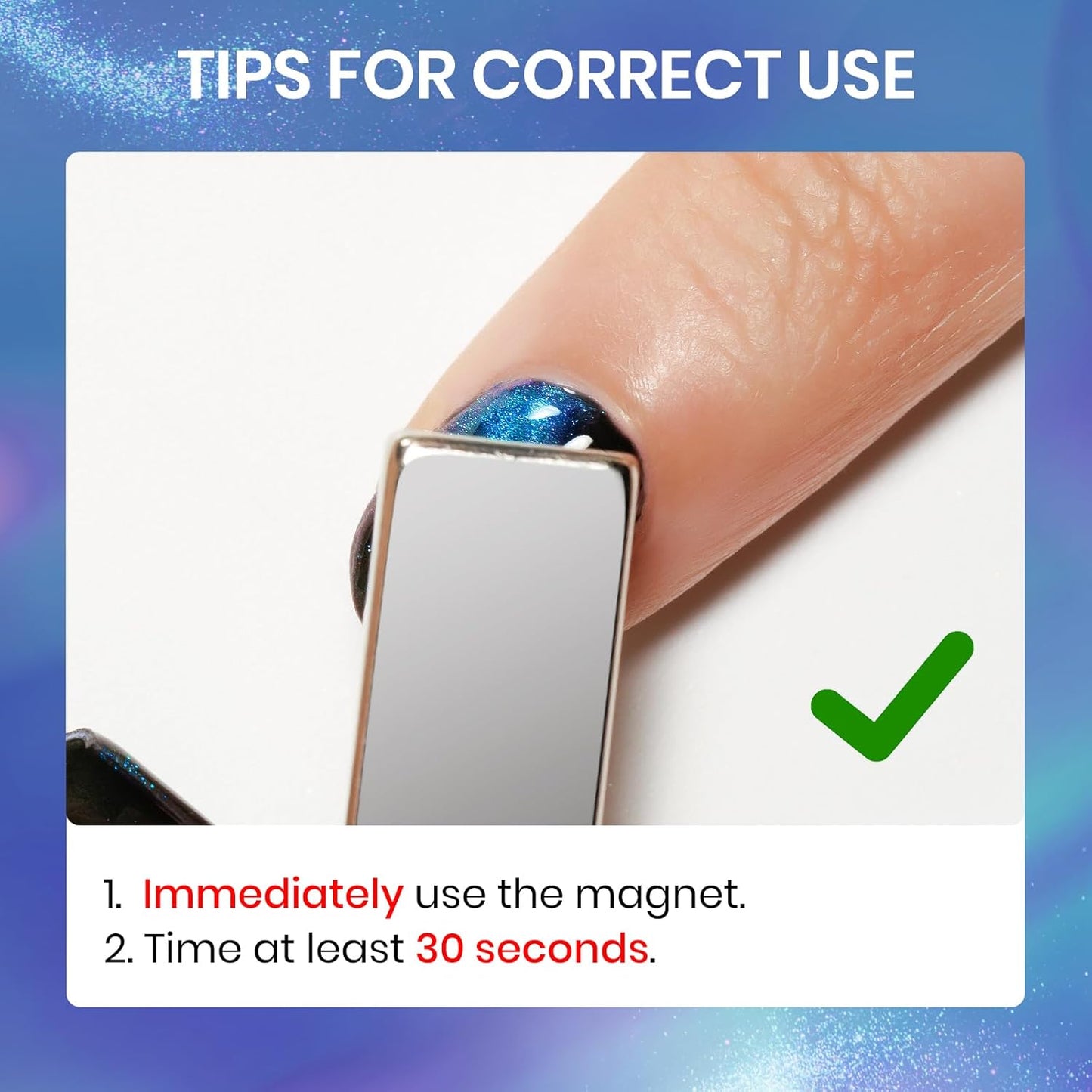 Blue Magnetic Nail Polish Non Gel Fast Dry Cat Eye Nail Polish for Fingernail Air Drying Fast Lacquer Manicure Gift For Women Girls 16ml, 0.54fl oz