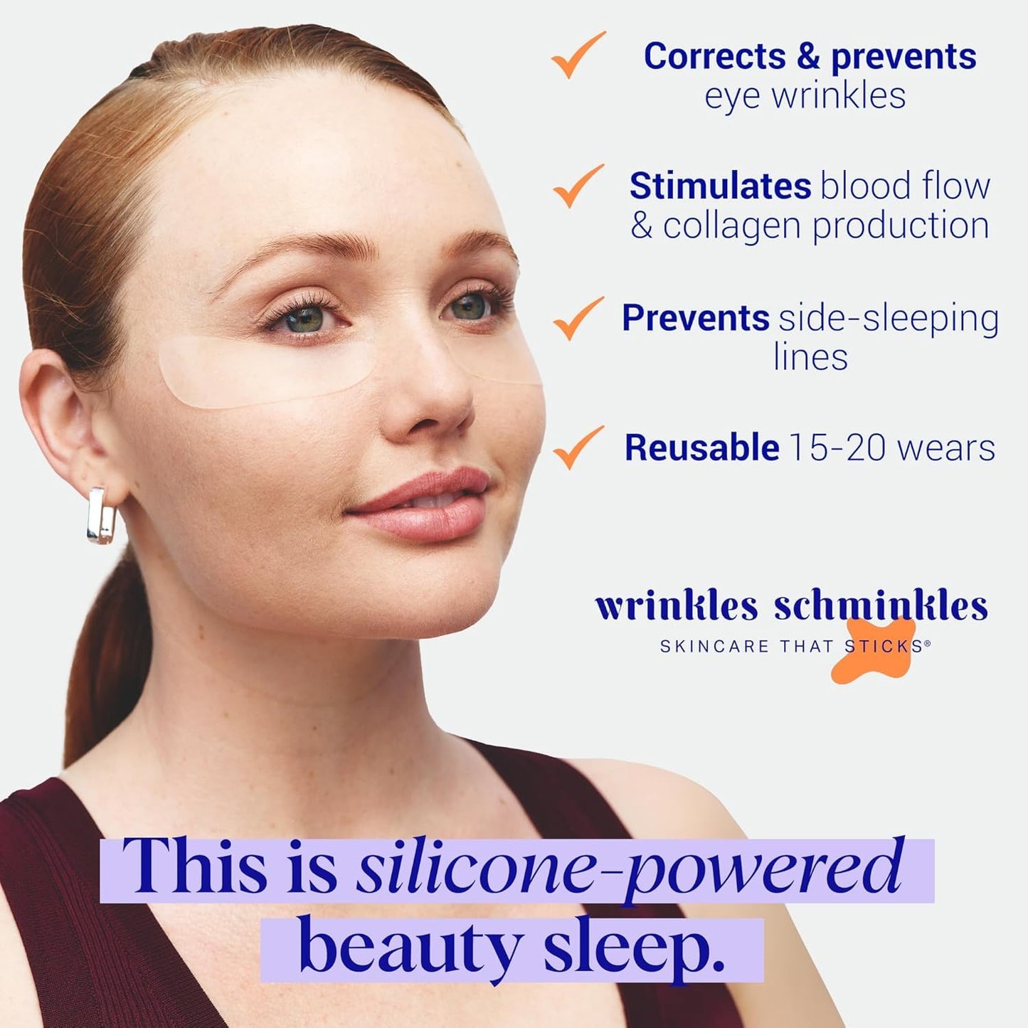 Wrinkles Schminkles Under Eye Patches - Rejuvenate Wrinkles with Medical Grade Silicone Reusable Anti-Wrinkle Patches for Under Eye Treatment, Banish Dark Circles (3 Pairs)