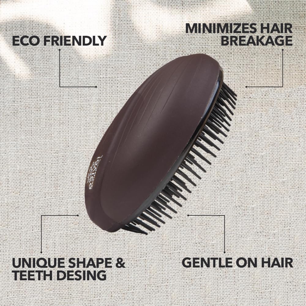 Jovica Coffee Detangler Hair Brush for Curly and All Hair Types, suitable for Wet and Dry Usage