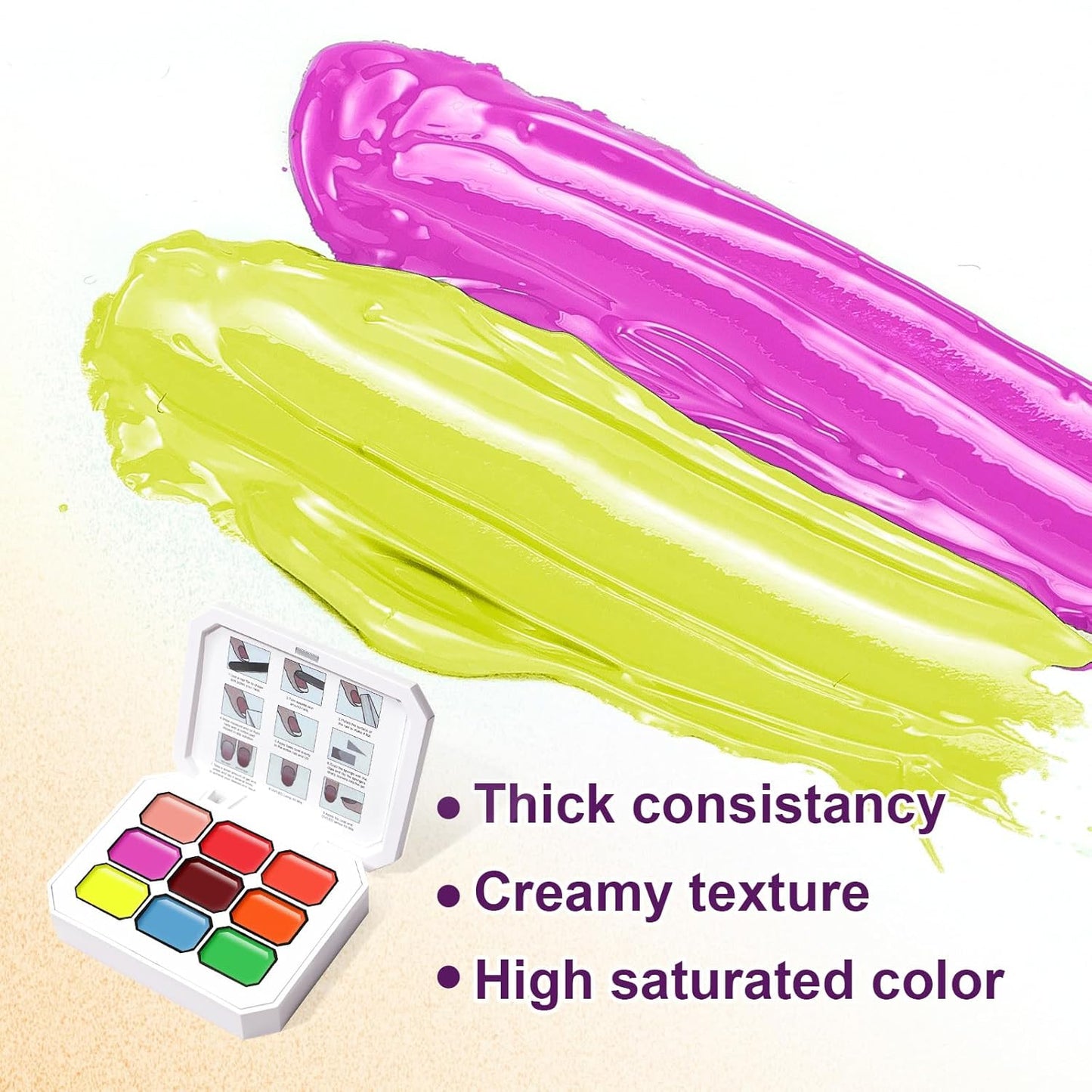 Gradient Painting Gel, 9 Colors Ombre Gel Nail Polish Sponging for Pigment Pat Nails Aura Nails French Manicure Long-lasting Home Salon DIY Nail Art Fluorescent