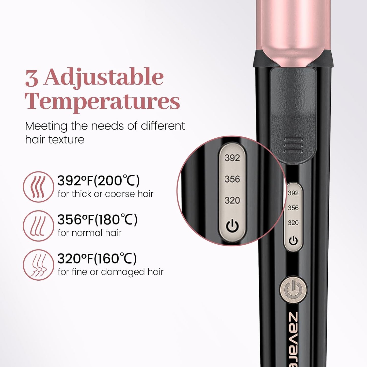 Travel Curling Iron, zavarea 1 Inch Mini Curling Iron for Short Hair, Ceramic Barrel with 3 Adjustable Temp, Dual Voltage, Auto Shut-Off, Includes Storage Bag