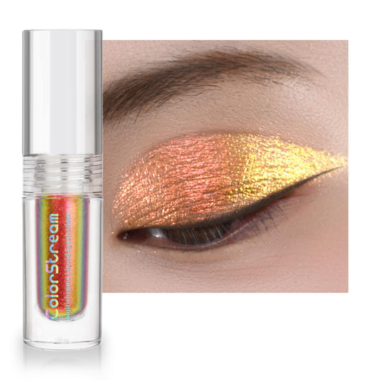 CHARMACY Multichrome Liquid Metallic Eyeshadow, Chameleon Shifting Color, Holographic Glitter Eyeshadow, Long Lasting Wear, Vegan Eye Topper for Party, Daily Makeup #03 | alldaygood beauty