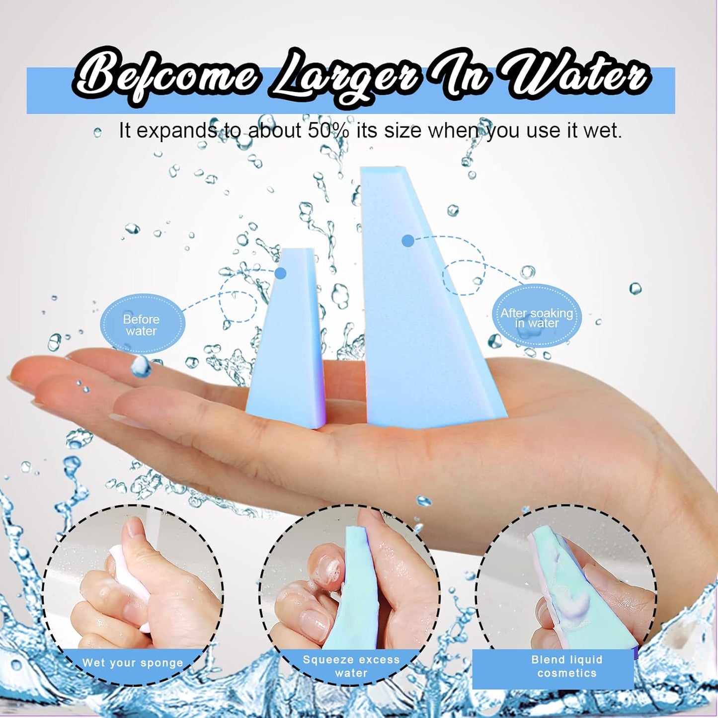 Teenitor 48 Pieces Cosmetic Makeup Sponges Wedges Beauty Blender Sponges, Small Triangle Makeup Sponge Wedges, Non-Latex Cosmetic Puff, Wedge Beauty Sponge Disposable Makeup Applicator