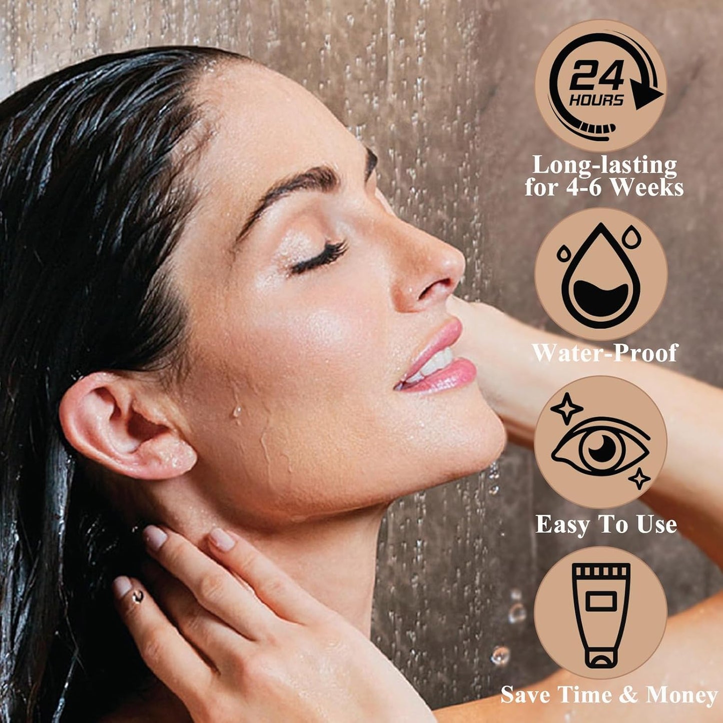 Lash Color Kit, Professional Natural Black Eyelash & Eyebrow Color Kit Lasting for 6 Weeks, Waterproof & Safe Color for Salon Home Easy Use - Creates Natural Looking Brows Gift for Women Girl Mom Wife