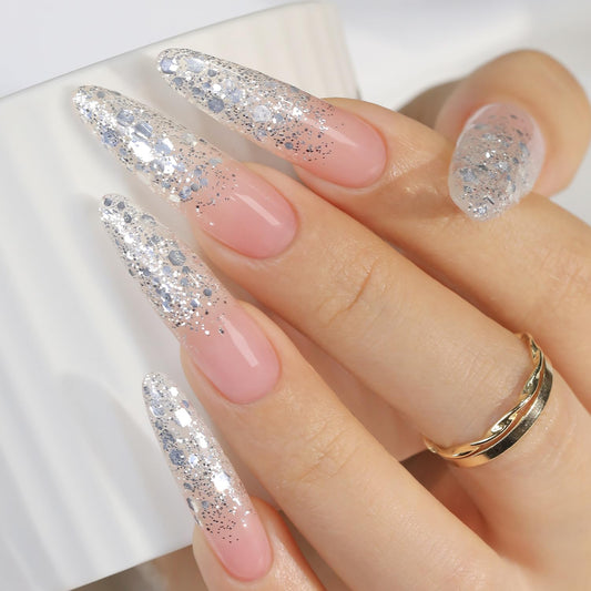 Double Rhythm 0.5Oz Glitter Gel Polish Shimmer Reflective Color for Nail Art Salon DIY Soak Off 15ml Nail Lamp Gel Polish at Home (Silver Sequin-B1017) | alldaygood beauty