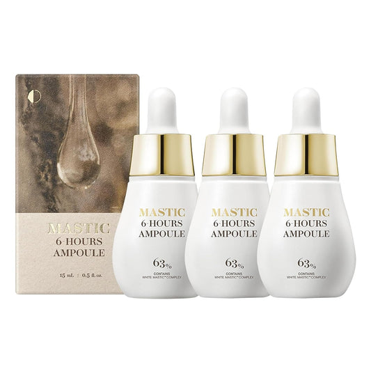 MASTINA Mastic Ampoule Serum Spoid Type Set(Dropper Type, 0.5fl oz, pack of 3), Fermented Mastic Gum. White Mastic Complex 63% + Tranexamic Acid 2% + Niacinamide 5%