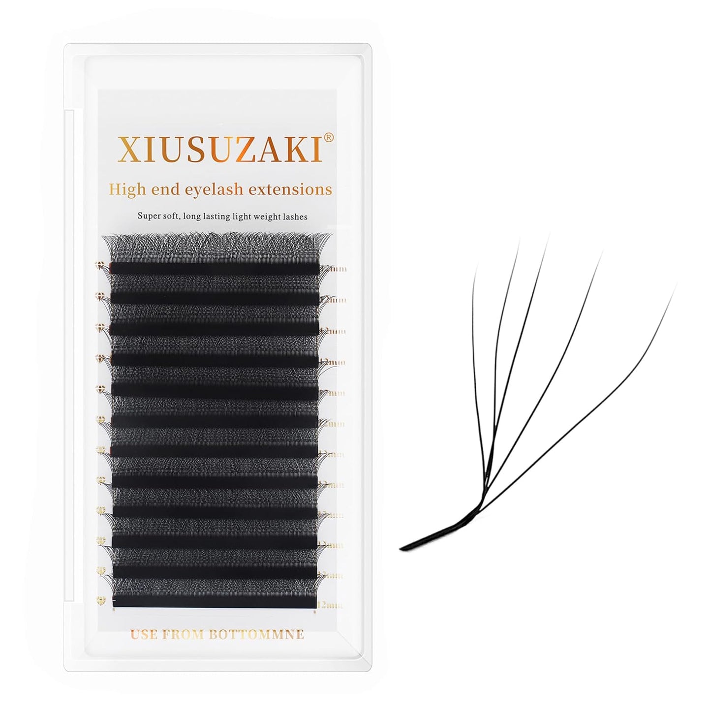 W Lash Extensions 5D Eyelash Extensions W Shape 0.07mm Thickness L Curl 9mm Premade Fans W Lashes Individual Lashes Matte Black 12 Rows False Eyelashes Volume Lashes(W-5D-0.07-L,9mm)
