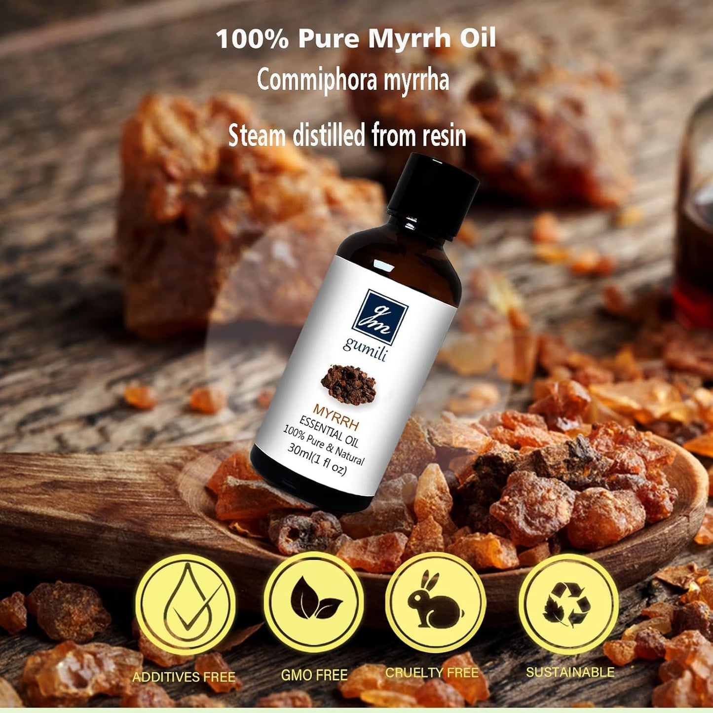 Myrrh Essential Oil, 100% Pure, 30ml, Aromatherapy, Skin Care, Home Diffuser