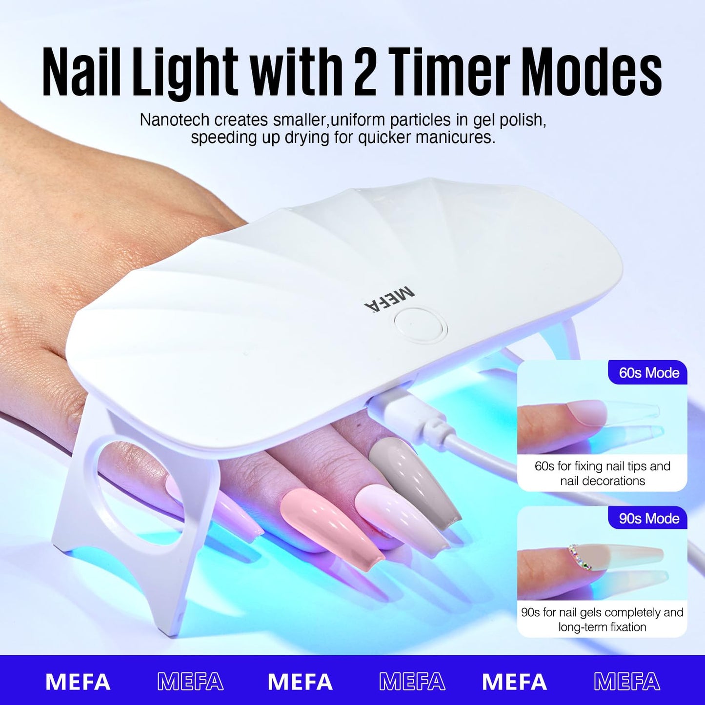 MEFA 19 Pcs Gel Nail Polish Kit with U V Light, 12 Colors All Seasons Nude Milky White Soak Off Gel Polish Nail Set with Base Top Coat Essential Manicure Beginners Salon Gifts for Women