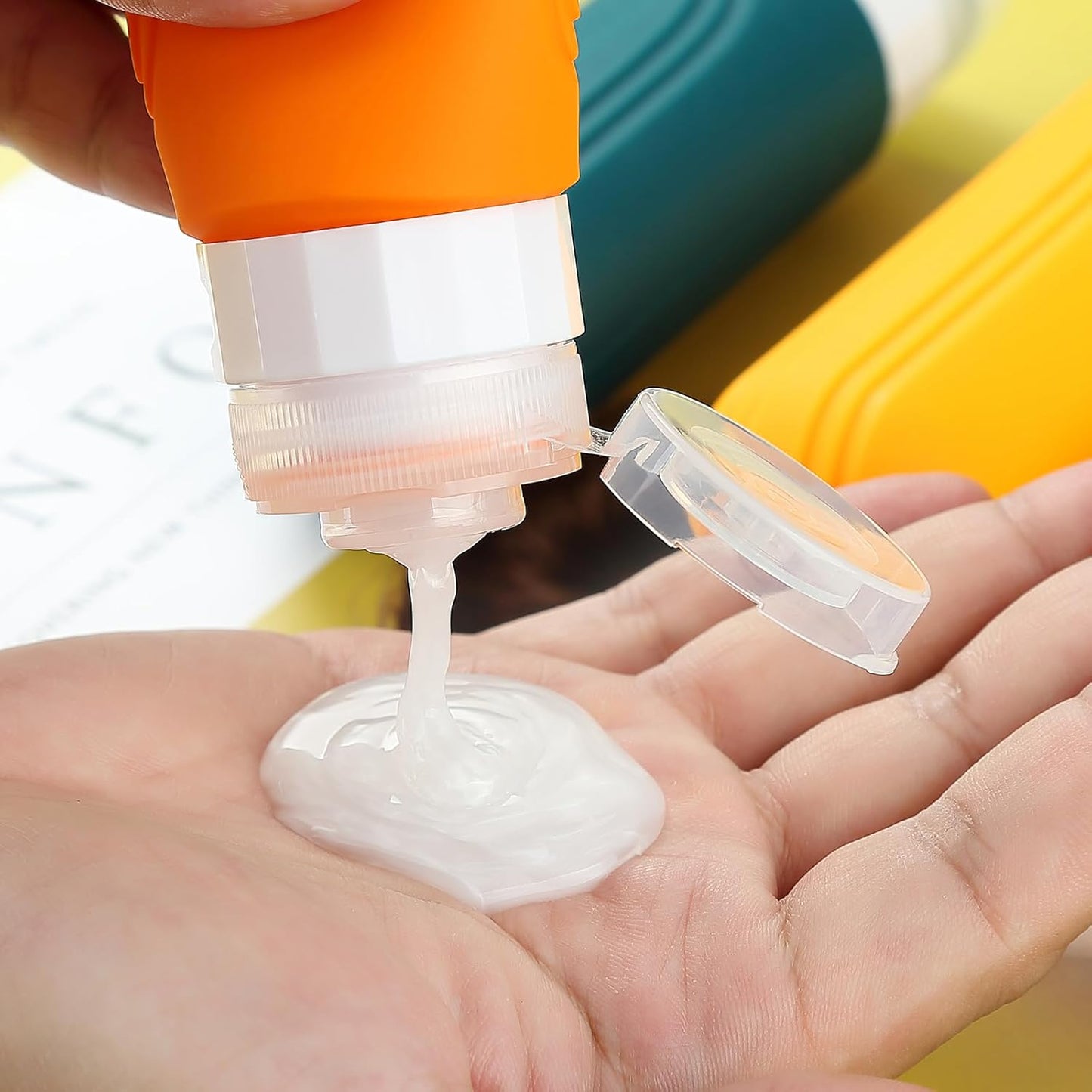 Travel Bottles for Toiletries, Tsa Approved 3oz Travel Size Containers BPA Free Leak Proof Refillable Liquid Silicone Squeezable Travel Accessories for Shampoo Conditioner Lotion (4 Pack)