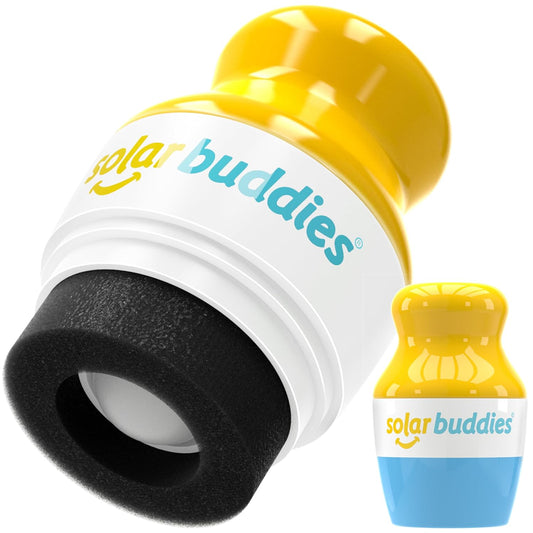 Solar Buddies Sunscreen Applicator - Single Blue - Refillable Roll on Sponge Sunscreen, Suncream & Lotion Applicator For Kids, Adults & Families - Holds 3.4fl oz, Perfect Size for Travel
