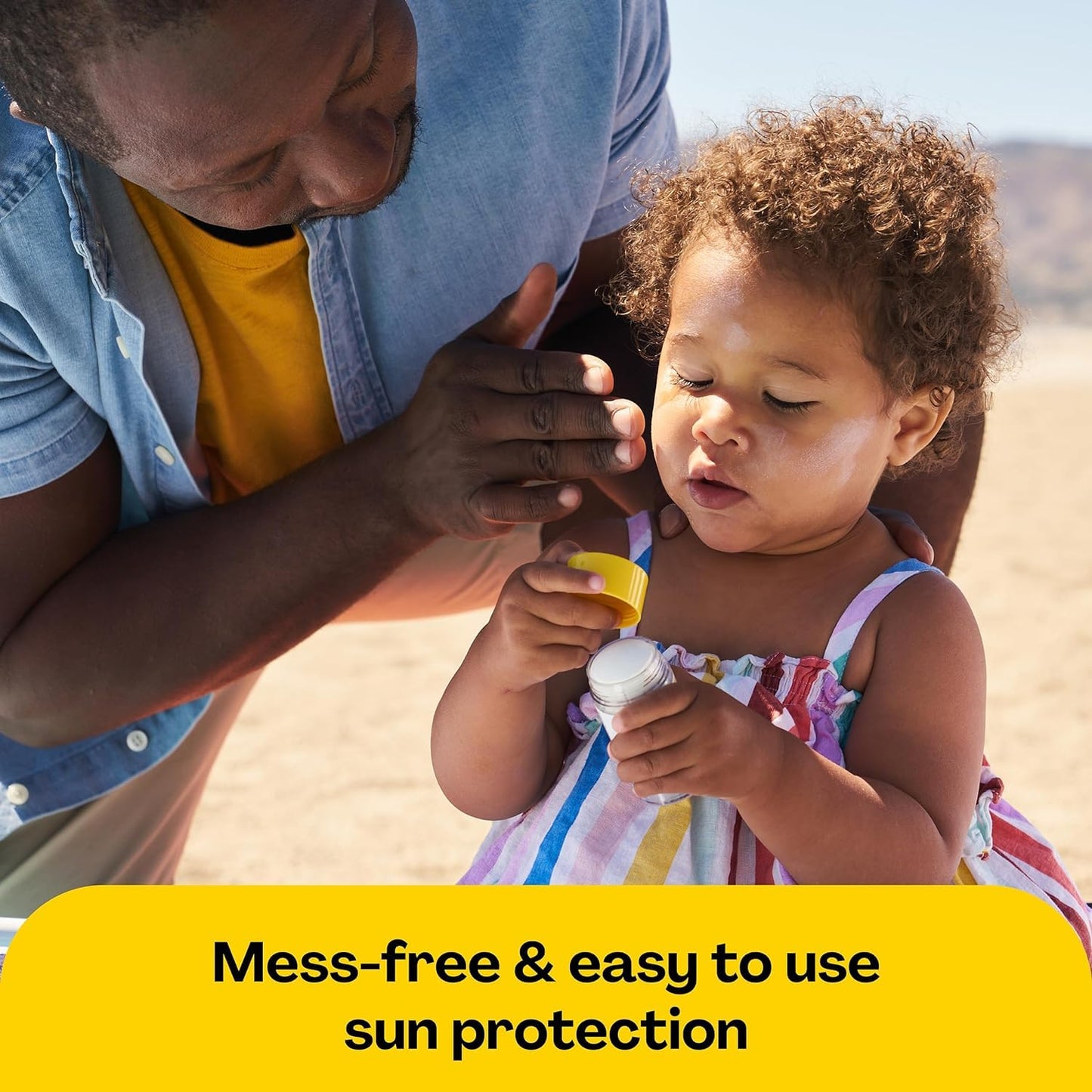 Hello Bello Mineral SPF 50 Face & Body Sunscreen Stick, Water Resistant and Reef Friendly Roll On Sun Protection, 1oz