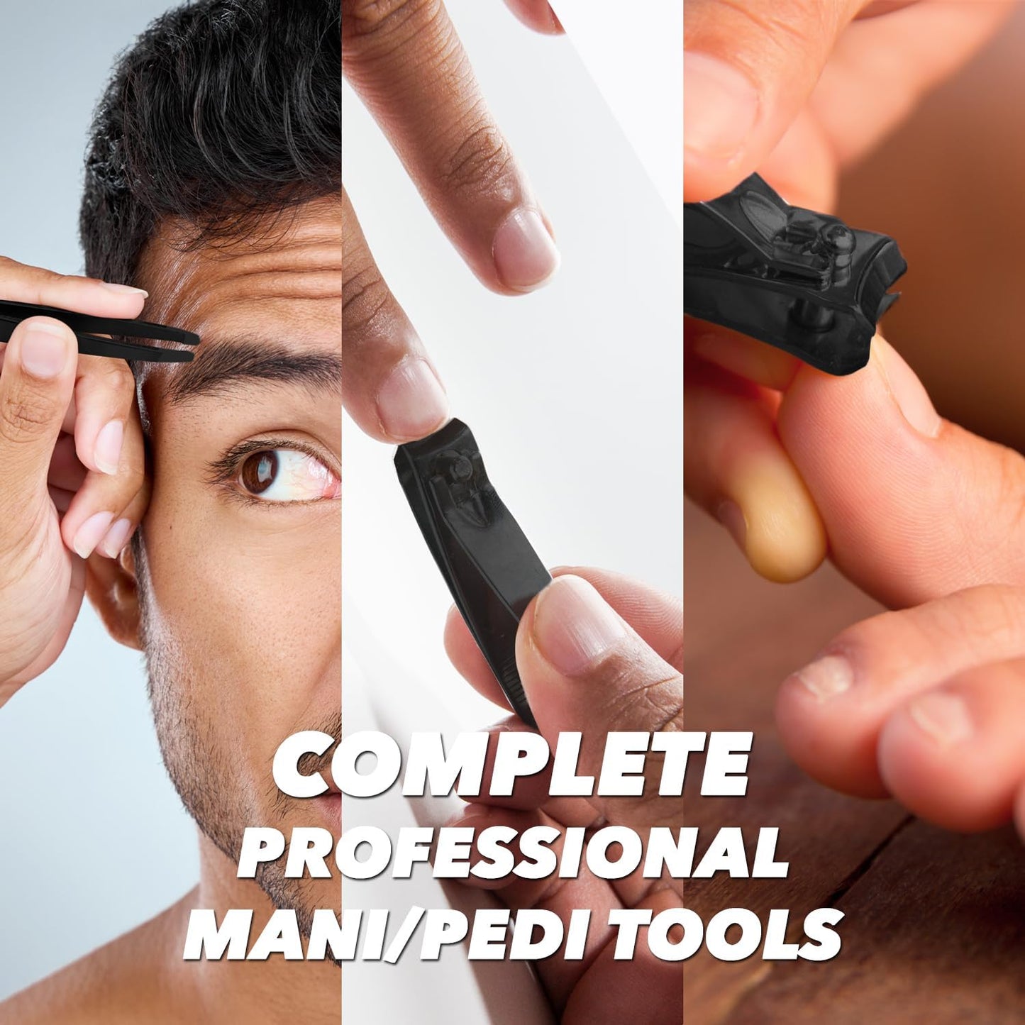 Earth & I 16 pc + Leatherette Case Nail Manicure Kit, Nail Trimmers, Toe Clippers, Toenail Nails Cutter, Mens Care, Mens Travel Toiletries, Manicure and Pedicure Kit for Women & Man